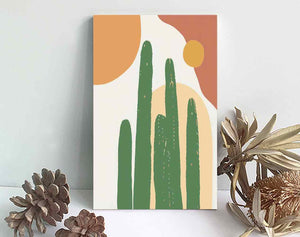 Paint By Numbers DIY, Nature Abstract Landscape, CACTUS PLANT 20x30cm Framed, Paint Kit for kids & adults, for beginner, Art Craft Supplies