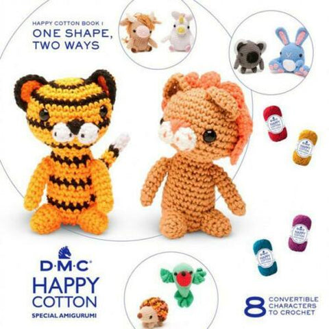 DMC Amigurumi Crochet Book 1, DIY Animals Dolls Happy Cotton Book