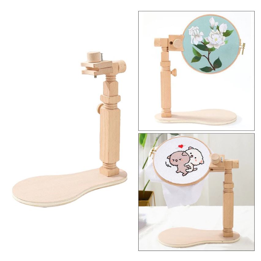 Qwork qwork embroidery stands, beech wood embroidery hoop stand