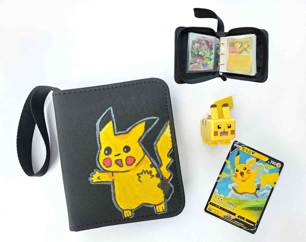 Custom Handpainted Pokemon Card Binder, Pikachu, Bulbasaur, Umbreon, Charizard, Ninetales, Mini Small 1 Pocket TCG Binder