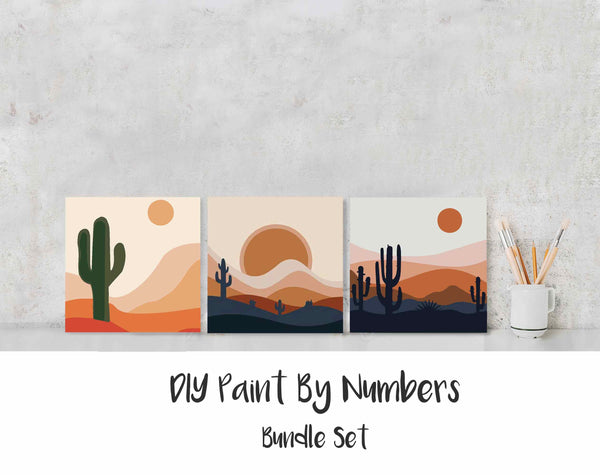 Paint By Numbers DIY, Landscape Nature Abstract 3, Paint Kit for kids & adults, for beginner, Home Decor Art Craft Supplies
