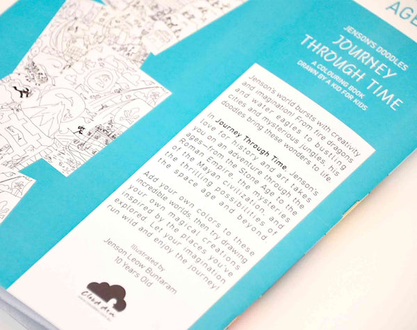 Colouring book & Drawing book, Drawn BY A KID for kids, JOURNEY THROUGH TIME