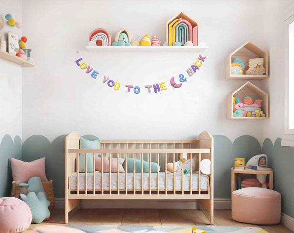 LOVE YOU TO THE MOON & BACK Garland  l Pink