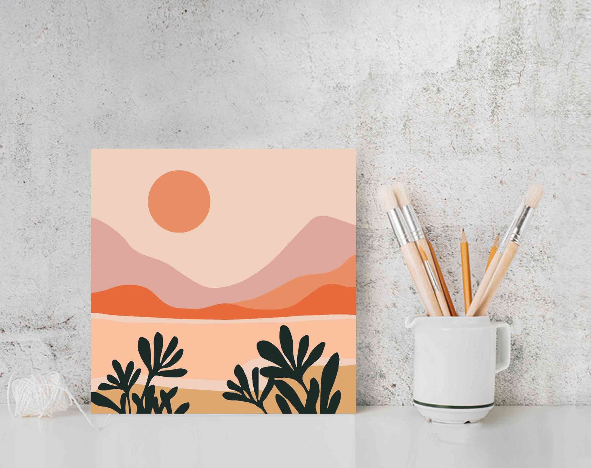 Paint By Numbers PINK SUNRISE Mountain scape DIY Adult Paint Kit for beginners, Abstract scenery painting, Art Craft Supplies (Copy)