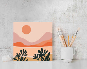 Paint By Numbers PINK SUNRISE Mountain scape DIY Adult Paint Kit for beginners, Abstract scenery painting, Art Craft Supplies (Copy)