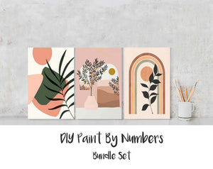Paint By Numbers DIY, Nature ABSTRACT Archway Plant BUNDLE 20x30cm Framed, Landscape Geometry Paint Kit for kids & adults, for beginner, Art Craft Supplies