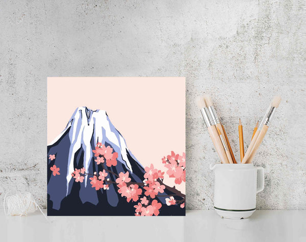 Paint By Numbers DIY, Nature ABSTRACT MOUNTAIN Landscape BUNDLE 20x20cm Framed, Landscape Paint Kit for kids & adults, for beginner, Art Craft Supplies