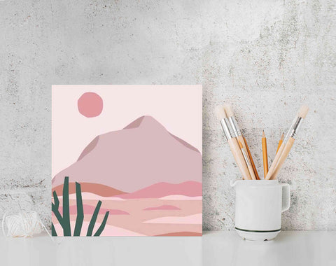 Paint By Numbers DIY, Landscape Nature Abstract Mountain Scandi, Paint Kit for kids & adults, for beginner, Home Decor Art Craft Supplies