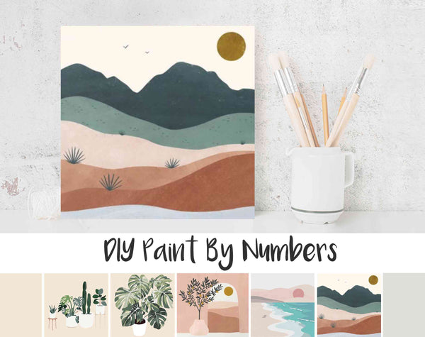 Paint By Numbers DIY, Landscape Nature Abstract 1, Paint Kit for kids & adults, for beginner,Home Decor Art Craft Supplies