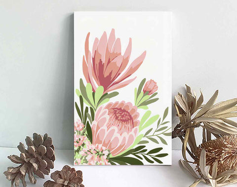 Paint By Numbers DIY, PROTEA FLOWER 20x30cm Framed, Minimalist Floral Adult Paint Kit, Paint Parties Art Craft Supplies