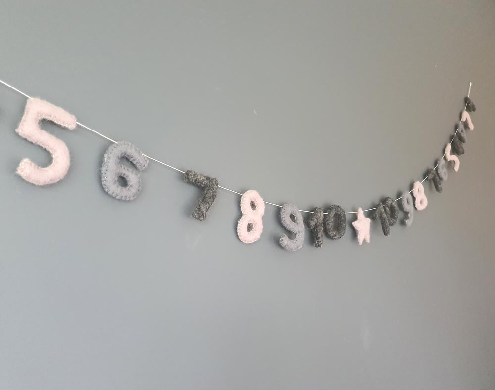 Numbers Garland 1 to 10 l Grey
