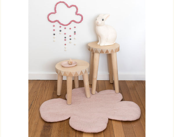 Cloud Rug, White Pink, nursery kids rug
