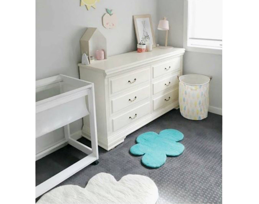 Cloud Rug, MINT BLUE, nursery kids rug, felt rug