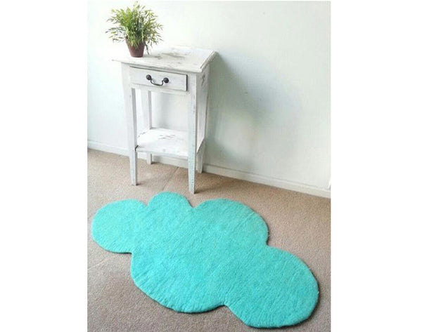 Cloud Rug, MINT BLUE, nursery kids rug, felt rug