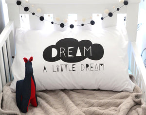 Pillowcase l Dream a Little Dream l Black