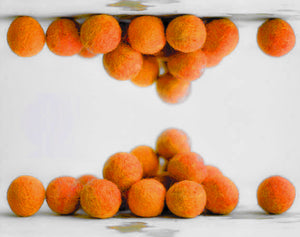 Medium Orange Felt Balls 2cm x20 Wool Pom Poms. Craft Supplies. Kids Decor Craft.