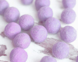 Purple Felt Balls 2.5cm x20 Wool Pom Poms. Craft Supplies. Kids Decor Craft.