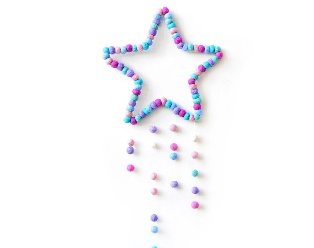Star Mobile, Pastel, baby nursery mobile for cot, kids room wall hanging decor