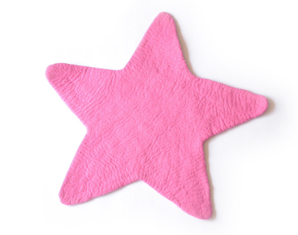 Star Felt Rug | Pink
