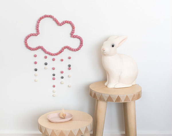 Cloud Mobile, Scandi Pink, baby nursery mobile for cot, kids room wall hanging decor
