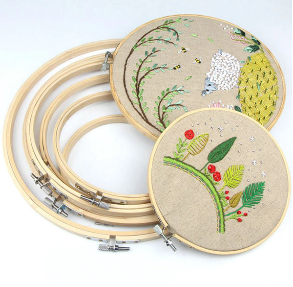 15cm Embroidery Hoop Bamboo Wooden kit, 6 Inch Cross Stitch DIY, Wood Ring Frame Fabric Sewing supplies