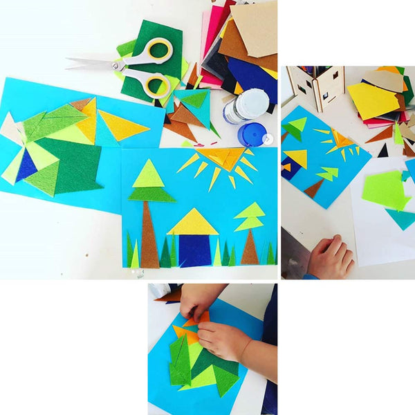 Felt Fabric Paper, 1mm 40pc 10x10cm, DIY Kids Craft Squares Supplies Kit, Multi Colour, Assorted