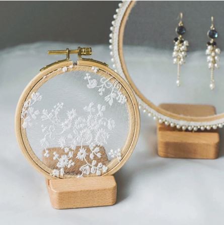 Embroidery Hoop Stand Display Base Holder, Cross stitch, Wooden Sewing Frame Kit