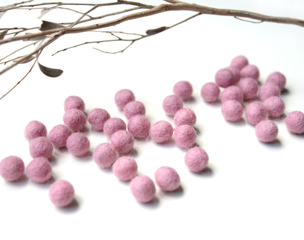Soft Pink Felt Balls 1cm x50 Pom Poms. DIY Craft Supplies. Wool Kids Decor, Scrapbook, Beads